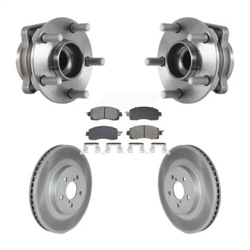 Front Hub Bearing Assembly Coated Disc Brake Rotor & Pad Kit For Subaru Crosstrek Impreza KBB-128755