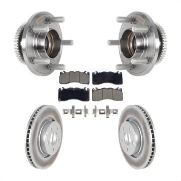 Front Hub Bearing Coated Brake Rotor Pads Kit For 2015 Ford Mustang V6 With Brembo Brakes KBB-128781