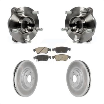 Front Hub Bearing Assembly Coated Disc Brake Rotors And Pads Kit For INFINITI G35 Q60 KBB-128783