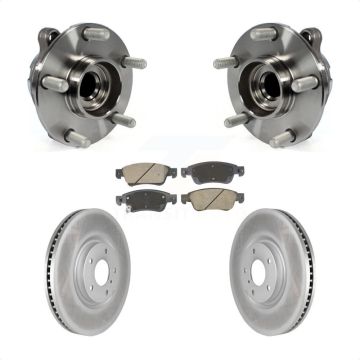 Front Hub Bearing Assembly Coated Disc Brake Rotors And Pads Kit For INFINITI G37 G35 Q60 KBB-128784