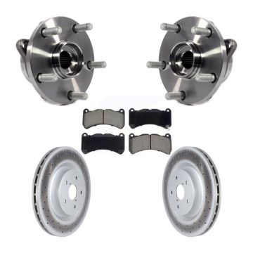 Front Hub Bearing Assembly Coated Disc Brake Rotor & Pad Kit For 2018-2020 Subaru WRX STI KBB-128798