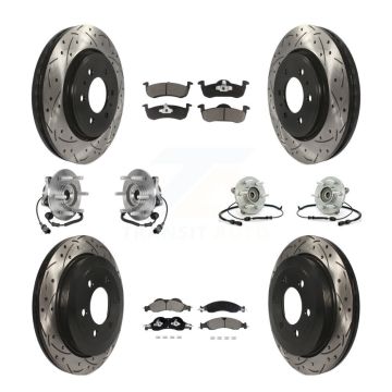 Front Rear Hub Bearing Coated Disc Brake Rotor Pad Kit (10Pc) For Ford Expedition Lincoln KBB-128846