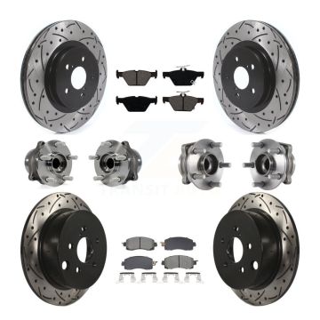 Front Rear Hub Bearing Coat Brake Rotor Pad Kit (10Pc) For 20 Subaru Crosstrek GAS engine KBB-128886
