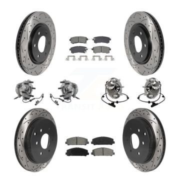 Front Rear Hub Bearing Coated Brake Rotor Pads Kit (10Pc) For INFINITI QX80 Nissan Armada KBB-128902