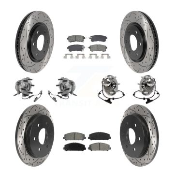 Front Rear Hub Bearing Coat Brake Rotor Pad Kit (10Pc) For Nissan Armada With Solid KBB-128903