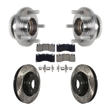 Front Hub Bearing Drill Slot Brake Rotor Pad Kit For 2015 Ford Mustang With Brembo Brakes KBB-128927