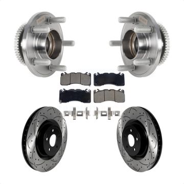 Front Hub Bearing Coat Drill Slot Brake Rotor Pad Kit For Ford Mustang With Brembo Brakes KBB-128928