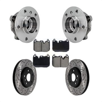 Front Hub Bearing Coat Drill Slot Brake Rotor Pad Kit For 2017-2020 Mini Cooper Clubman S KBB-128938