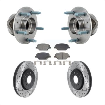 Front Hub Bearing Coated Drill Slot Brake Rotor Pad Kit For Chevrolet Equinox GMC Terrain KBB-128948
