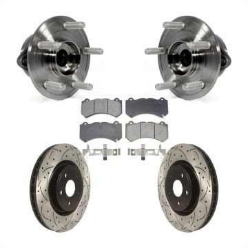 Front Hub Bearing Drilled Slot Brake Rotor Pads Kit For Jeep Grand Cherokee Dodge Durango KBB-128950
