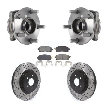 Front Hub Bearing Assembly Drilled Slot Brake Rotor Pads Kit For Subaru Crosstrek Impreza KBB-128954