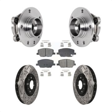 Front Hub Bearing Coat Drill Slot Brake Rotor Pad Kit For Jeep Compass Renegade Fiat 500X KBB-128956