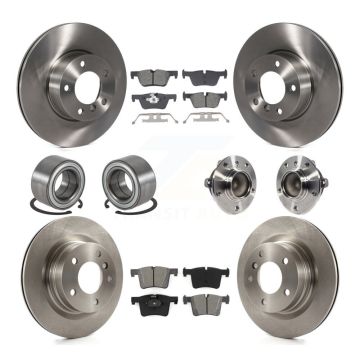 Front Rear Wheel Hub Bearing Disc Brake Rotors And Pads Shoe Kit (10Pc) For BMW 320i 328d KBB-129003