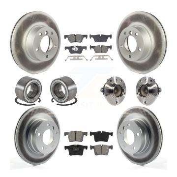 Front Rear Hub Bearing Coated Disc Brake Rotor And Pads Shoe Kit (10Pc) For BMW 320i 328d KBB-129026