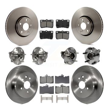 Front Rear Hub Bearing Disc Brake Rotor Pad Kit (10Pc) For Lexus IS350 GS350 GS450h GS430 KBB-129063