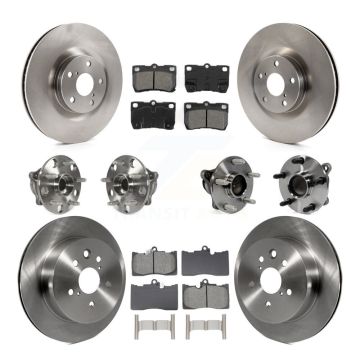 Front Rear Hub Bearing Disc Brake Rotor Pad Kit (10Pc) For Lexus IS350 GS350 GS450h GS460 KBB-129064