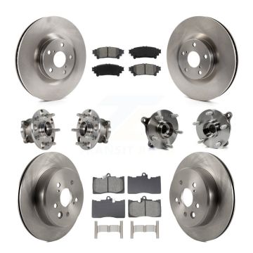 Front Rear Hub Bearing Brake Rotor Pad Kit (10Pc) For Lexus IS300 IS350 GS350 RC350 RC300 KBB-129066