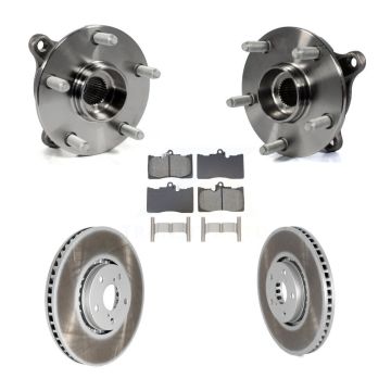 Front Hub Bearing Assembly Coated Disc Brake Rotor & Pads Kit (5Pc) For Lexus IS300 IS350 KBB-129075