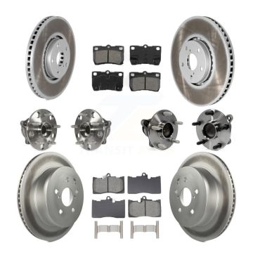 Front Rear Hub Bearing Coat Brake Rotor Pad Kit (10Pc) For Lexus IS350 GS350 GS450h GS430 KBB-129084