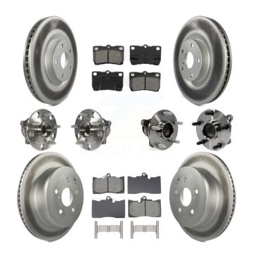 Front Rear Hub Bearing Coat Brake Rotor Pad Kit (10Pc) For Lexus IS350 GS350 GS450h GS460 KBB-129085