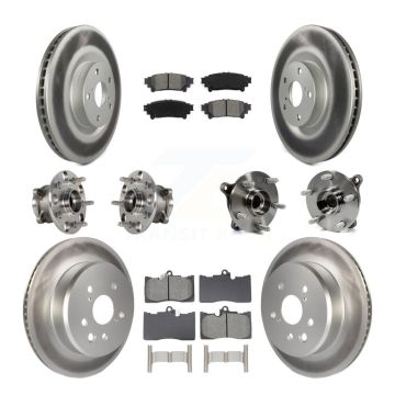 Front Rear Hub Bearing Coat Brake Rotor Pads Kit (10Pc) For Lexus IS300 IS350 GS350 RC350 KBB-129086