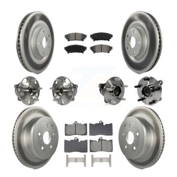 Front Rear Hub Bearing Coat Brake Rotor Pads Kit (10Pc) For 14-15 Lexus IS350 C F Sport KBB-129087