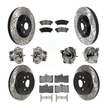 Front Rear Hub Bearing Coat Brake Rotor Pads Kit (10Pc) For Lexus IS300 IS350 GS350 RC350 KBB-129096