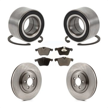 Front Wheel Bearing Disc Brake Rotors And Ceramic Pads Kit For 2015 Jaguar XK KBB-129138