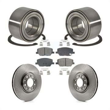 Front Wheel Bearing Disc Brake Rotors And Semi-Metallic Pads Kit For 2016-2018 Fiat 500X KBB-129183