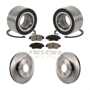 Front Wheel Bearing Disc Brake Rotors And Semi-Metallic Pads Kit For 2015 Acura ILX 1.5L KBB-129187