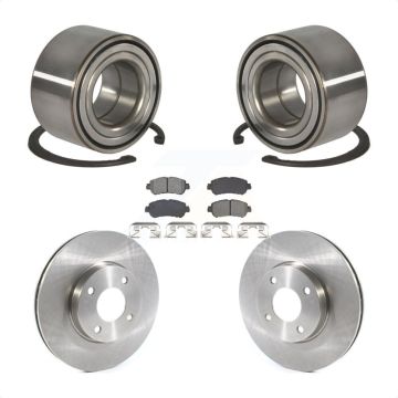 Front Wheel Bearing Disc Brake Rotors And Semi-Metallic Pads Kit For Nissan Kicks Versa KBB-129190
