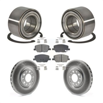 Front Wheel Bearing Coated Disc Brake Rotors And Pads Kit For 2016-2018 Fiat 500X KBB-129231