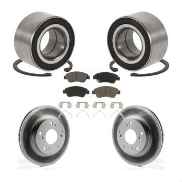 Front Wheel Bearing Coated Disc Brake Rotors And Ceramic Pads Kit For 2015 Acura ILX 1.5L KBB-129239