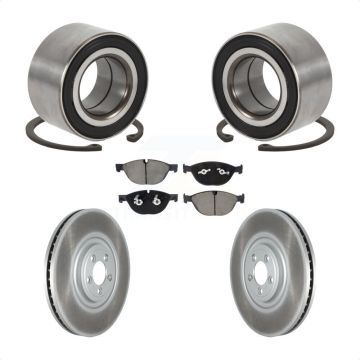 Front Wheel Bearing Coated Disc Brake Rotor And Ceramic Pad Kit For Jaguar XJR XJR575 XKR KBB-129242