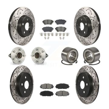Front Rear Hub Bearing Coat Brake Rotor Pad Kit (10Pc) For Toyota Corolla Sedan with 1.8L KBB-129271