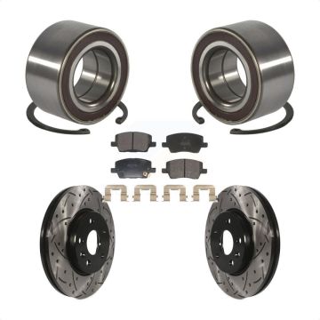 Front Wheel Bearing Coated Drilled Slot Brake Rotor Pad Kit For 2018-2020 Chevrolet Sonic KBB-129276