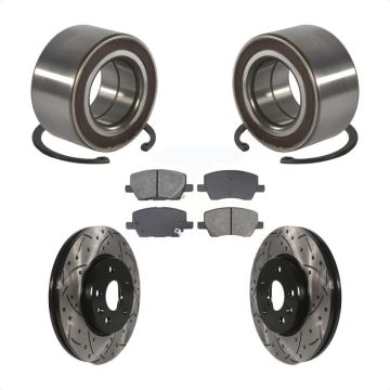 Front Wheel Bearing Coated Drilled Slot Brake Rotor Pad Kit For 2018-2020 Chevrolet Sonic KBB-129290