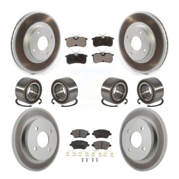 Front Rear Bearing Coated Disc Brake Rotor & Pads Kit (10Pc) For 2014-2019 Ford Fiesta ST KBB-129299