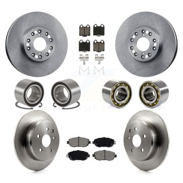 Front Rear Bearing Disc Brake Rotor And Ceramic Pads Kit (10Pc) For 2001-2005 Lexus IS300 KBB-129305