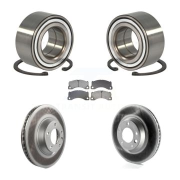 Front Wheel Bearing Coated Disc Brake Rotor And Semi-Metallic Pad Kit For Porsche Cayenne KBB-129323