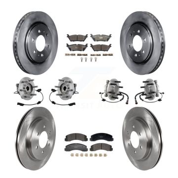Front Rear Hub Bearing Brake Rotor & Pad Kit (10Pc) For Ford Expedition Lincoln Navigator KBB-129339