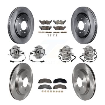 Front Rear Hub Bearing Brake Rotor & Pad Kit (10Pc) For Ford Expedition Lincoln Navigator KBB-129340