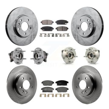 Front Rear Hub Bearing Disc Brake Rotors And Pads Kit (10Pc) For 2011-2012 Chevrolet Volt KBB-129348