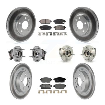 Front Rear Hub Bearing Coated Brake Rotor And Pad Kit (10Pc) For 2011-2012 Chevrolet Volt KBB-129357