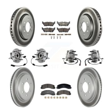Front Rear Hub Bearing Coated Brake Rotor Pads Kit (10Pc) For Ford Expedition Lincoln RWD KBB-129359
