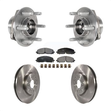 Front Hub Bearing Disc Brake Rotor Pad Kit For Chevrolet Traverse Blazer GMC Acadia Buick KBB-129364