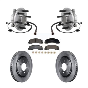 Front Hub Bearing Brake Rotor And Pad Kit For Ford F-150 Expedition Lincoln Navigator RWD KBB-129366