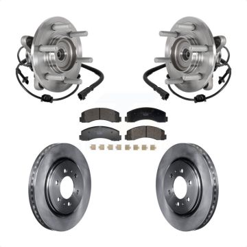 Front Hub Bearing Brake Rotor Pad Kit For 2018-2021 Ford Expedition Lincoln Navigator 4WD KBB-129367
