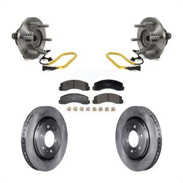 Front Hub Bearing Assembly Disc Brake Rotors And Ceramic Pads Kit For Ford F-150 KBB-129368