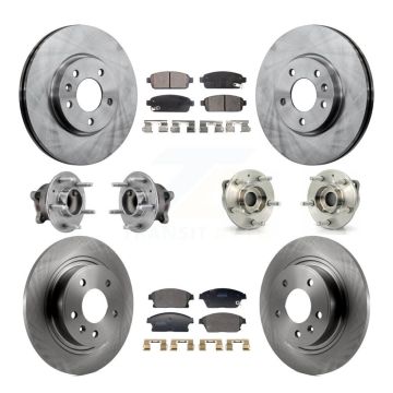 Front Rear Hub Bearing Disc Brake Rotors And Pads Kit (10Pc) For 2011-2012 Chevrolet Volt KBB-129381